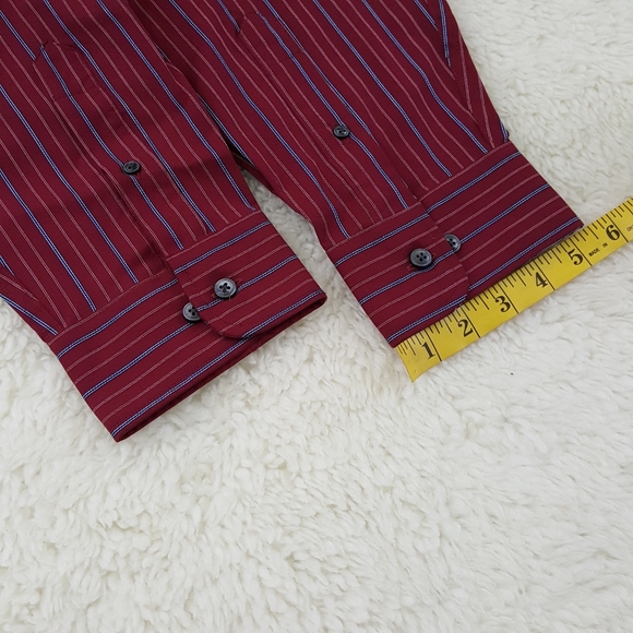 Roundtree & Yorke Silky Finish Stripe Dress Shirt - Picture 7 of 12